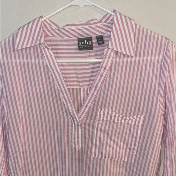 Soho Pink Casual Button Down Shirt - Picture 2 of 5